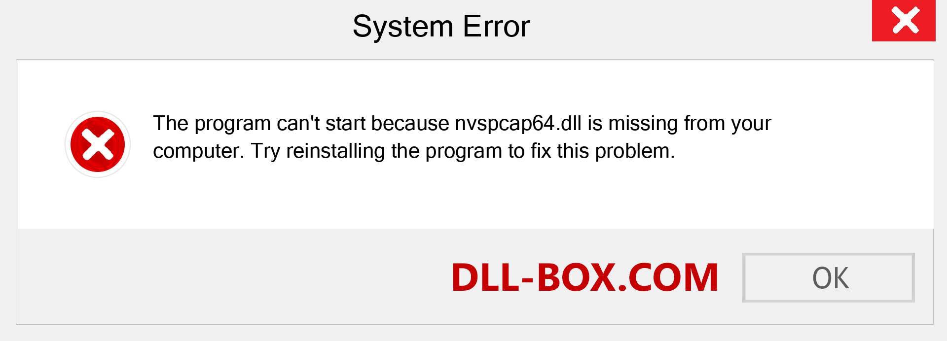  nvspcap64.dll file is missing?. Download for Windows 7, 8, 10 - Fix  nvspcap64 dll Missing Error on Windows, photos, images